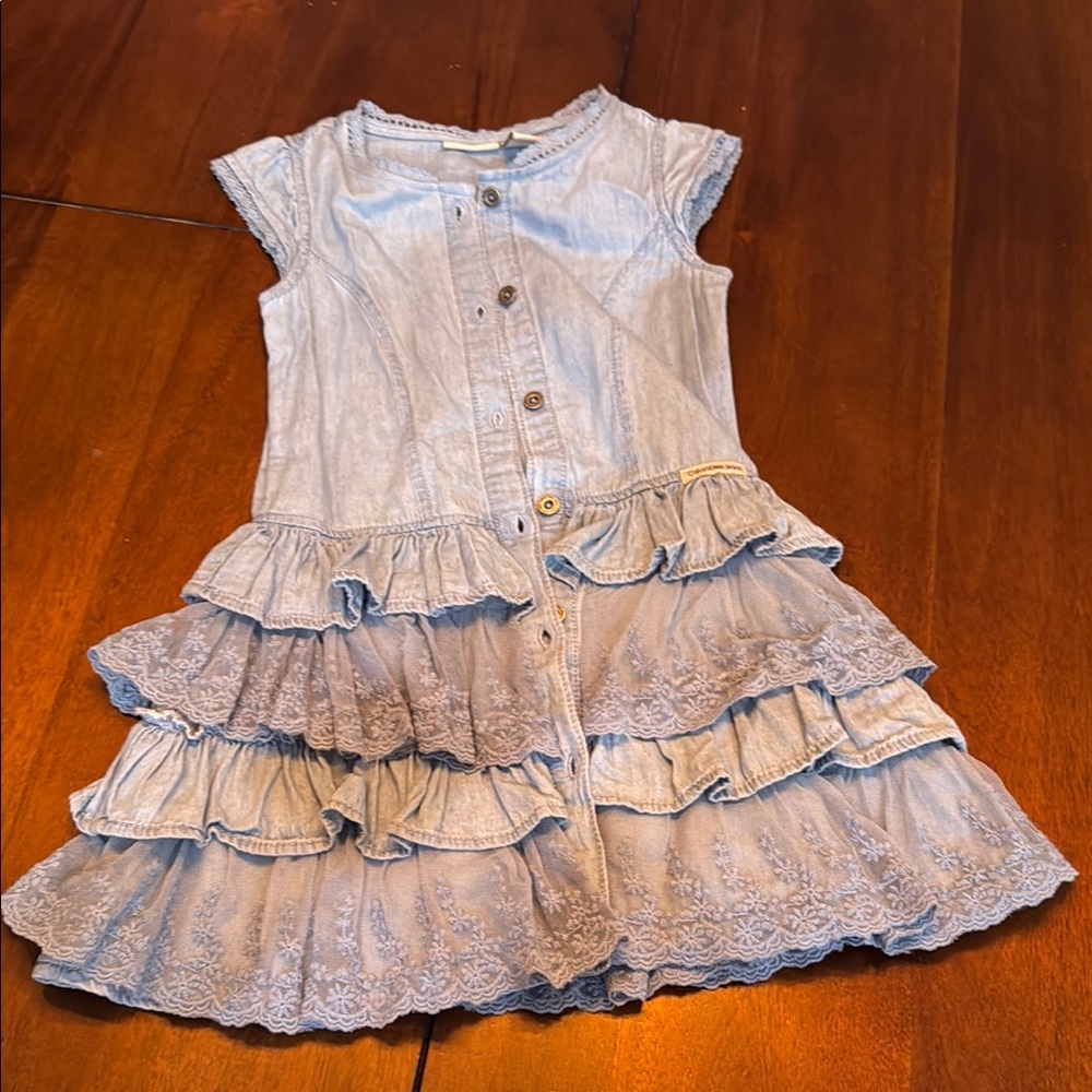 Calvin Klein Blue Ruffled Tiered Casual Sundress
